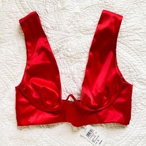 Windsor Satin Red Bra Top